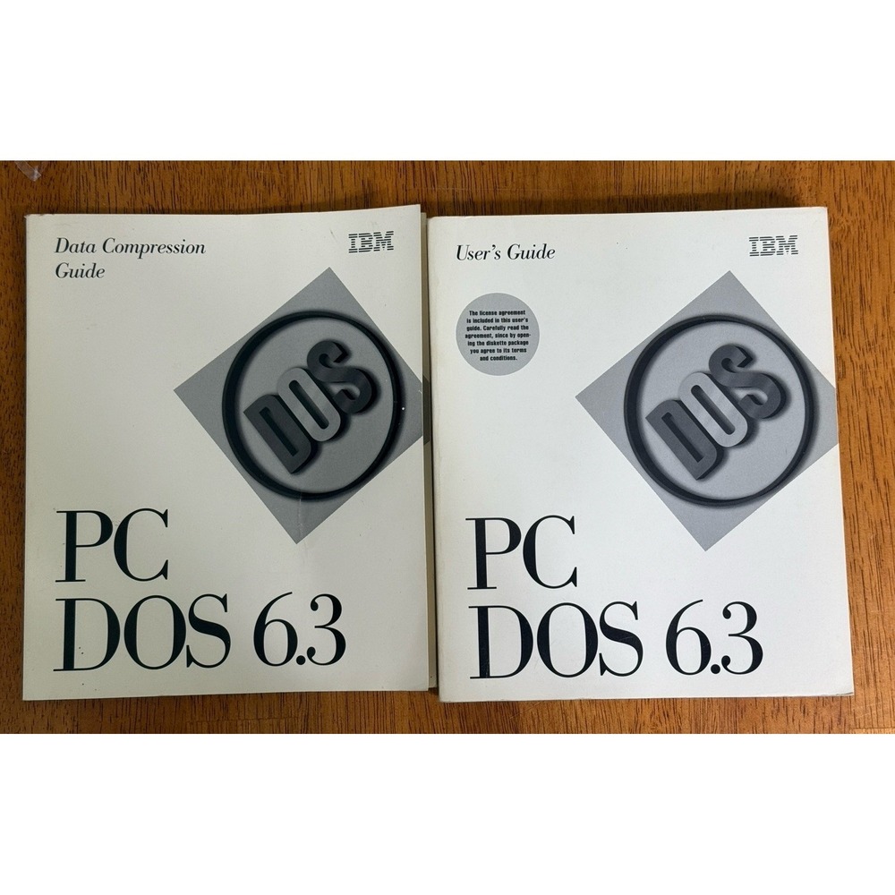 Vintage IBM PC DOS 6.3 Reference Manuals User and Data Compression Guide